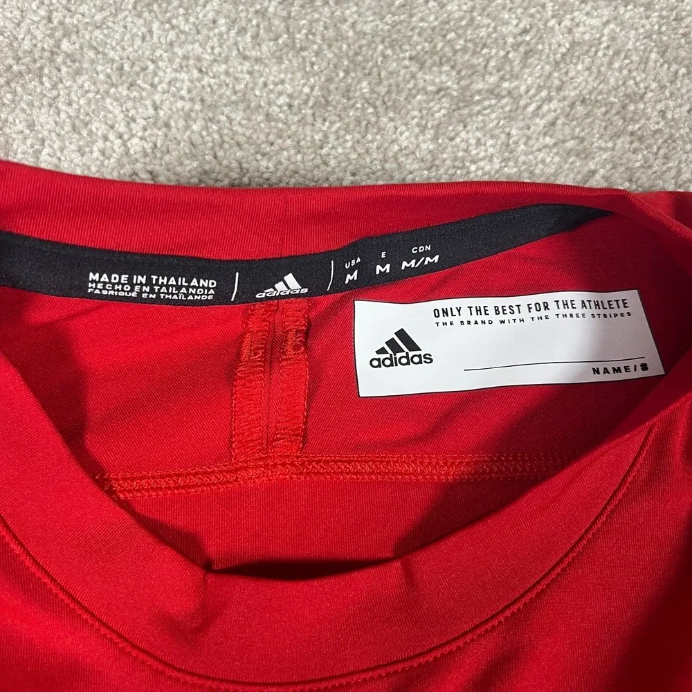 Adidas Performance Mens M Red Kansas‎ Jayhawks Aeroready Training Tee Shirt NWT